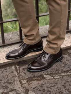 Leder Business Schnürer dunkelbraun