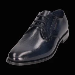 Leder Business Schnürer dunkelblau