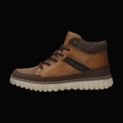 Leder Schnürstiefel cognac