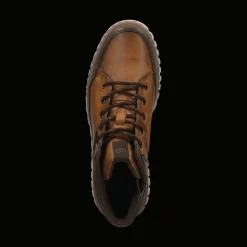 Leder Schnürstiefel cognac