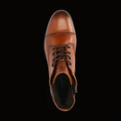 Leder Schnürstiefel cognac