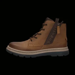 Leder Schnürstiefel cognac