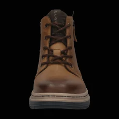 Leder Schnürstiefel cognac