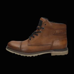 Leder Schnürstiefel cognac
