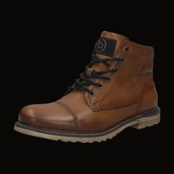Leder Schnürstiefel cognac
