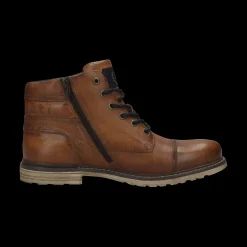 Leder Schnürstiefel cognac