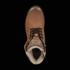Leder Schnürstiefel cognac