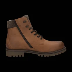Leder Schnürstiefel cognac