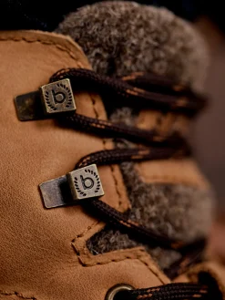 Leder Schnürstiefel cognac