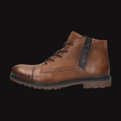 Leder Schnürstiefel cognac