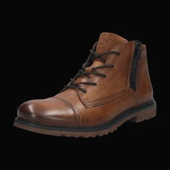 Leder Schnürstiefel cognac