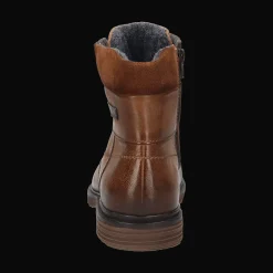 Leder Schnürstiefel cognac