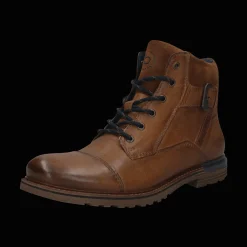Leder Schnürstiefel cognac