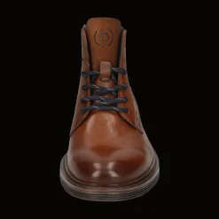 Leder Schnürstiefel cognac