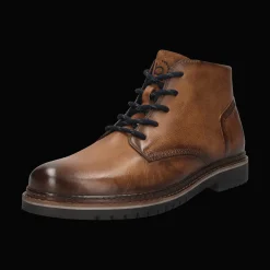 Leder Schnürstiefel cognac
