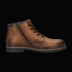 Leder Schnürstiefel cognac