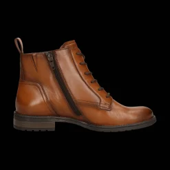 Leder Schnürstiefel cognac