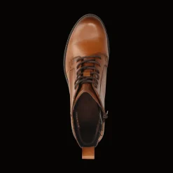 Leder Schnürstiefel cognac