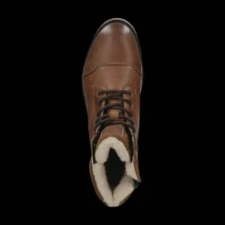 Leder Schnürstiefel cognac