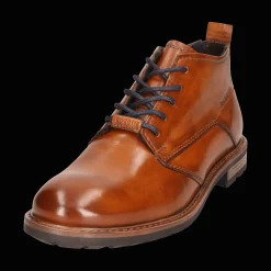 Leder Schnürstiefel cognac