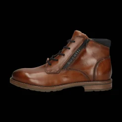 Leder Schnürstiefel cognac