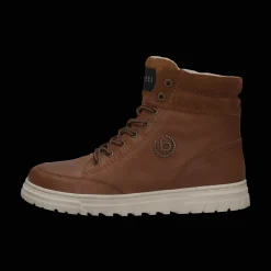 Leder Schnürstiefel cognac