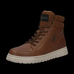 Leder Schnürstiefel cognac