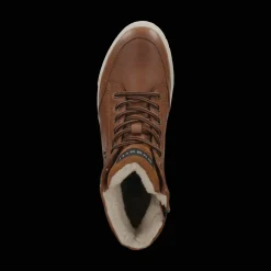 Leder Schnürstiefel cognac