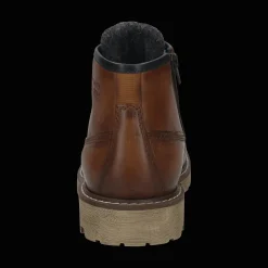 Leder Schnürstiefel cognac