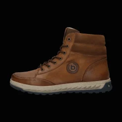 Leder Schnürstiefel cognac