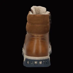 Leder Schnürstiefel cognac