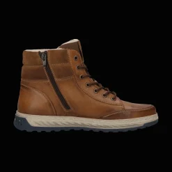 Leder Schnürstiefel cognac