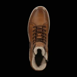Leder Schnürstiefel cognac