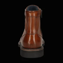 Leder Schnürstiefel cognac