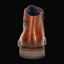 Leder Schnürstiefel cognac