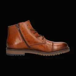 Leder Schnürstiefel cognac
