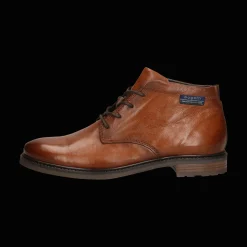 Leder Schnürstiefel cognac