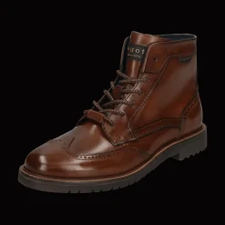 Leder Schnürstiefel cognac