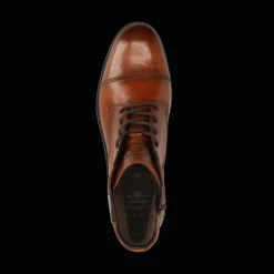 Leder Schnürstiefel cognac