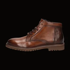 Leder Schnürstiefel cognac