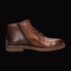Leder Schnürstiefel cognac
