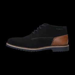 Leder Schnürstiefel dunkelblau