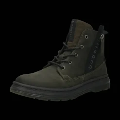 Leder Schnürstiefel dunkelgrün