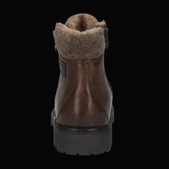 Leder Schnürstiefel dunkelbraun