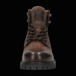 Leder Schnürstiefel dunkelbraun