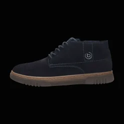 Leder Schnürstiefel dunkelblau