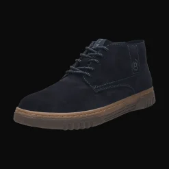 Leder Schnürstiefel dunkelblau