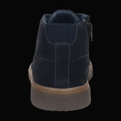 Leder Schnürstiefel dunkelblau