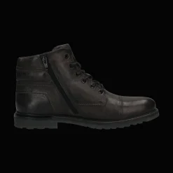 Leder Schnürstiefel dunkelgrau