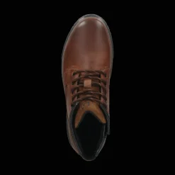 Leder Schnürstiefel dunkelbraun
